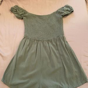 Forever 21 smocked green romper